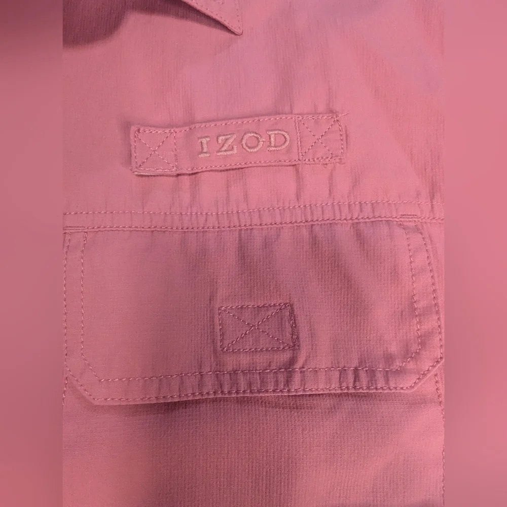 Izod Mens Fishing Shirt XL Surfcaster Rose Vented Outdoor Casual Button Up